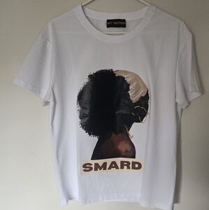 ART FACTREE L NWOT White Graphic Tee Smard Afrocentric Streetwear Urban